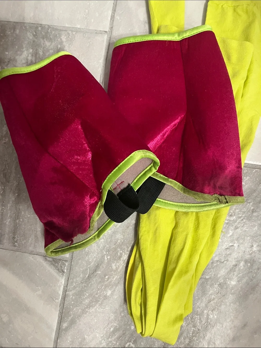 Girls' Neon Pink Plaid Mad Hatter Costume with Lime Accents